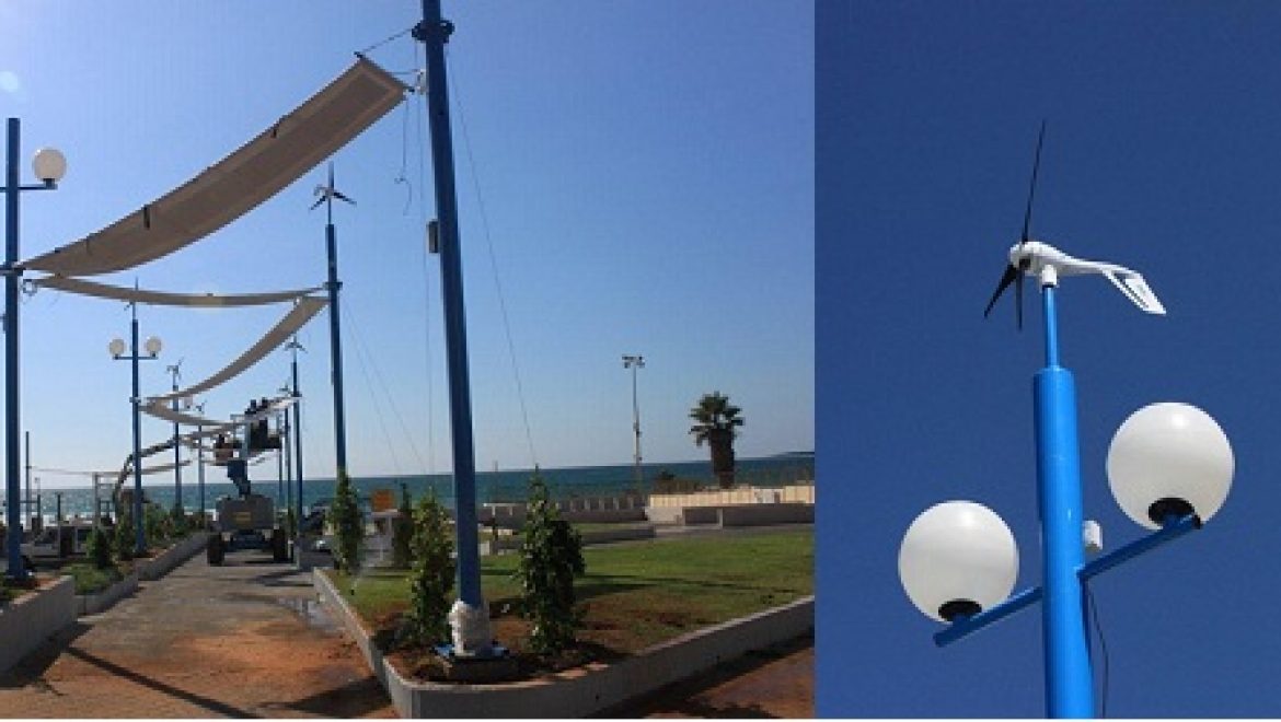 אינטרדן הקימה מערכת משולבת לניצול אנרגיית השמש ורוח בטיילת בת ים