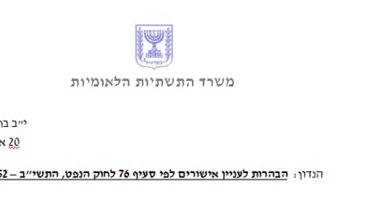 משרד התשתיות פרסם את המדיניות החדשה לשוק חיפושי הנפט והגז הטבעי